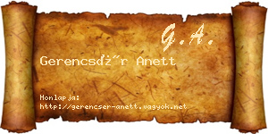 Gerencsér Anett névjegykártya